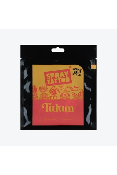 Tulum City Pack Spray Tattoo Geçici Dövme Şablon Seti 10 Desen 1 Sprey - 3