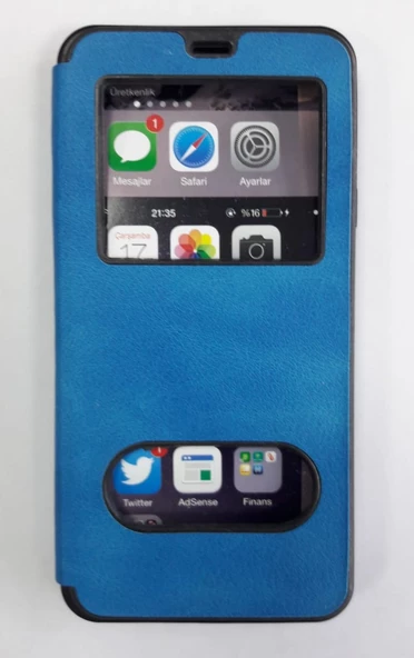 Vestel Venüs V5 Kapakli Gizli Miknatisli Magnum Kilif Gold - Resim 3