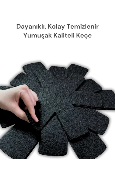 Beylini 12 li Set Tencere Tava Koruyucu Borcam Çizdirmez Keçe Düzenleyici SİYAH - 5