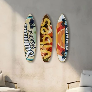 Triple Surfboard | Renklendirilmiş Metal Tablo>