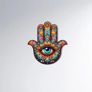 Colored Hamsa | Renklendirilmiş Metal Tablo>