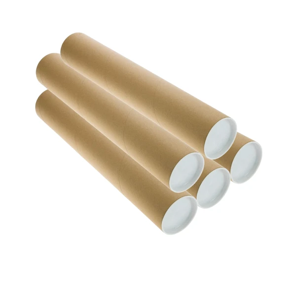 Postüp Kapaklı Silindir Kutu Karton Rulo Gönderi Poster Afiş Harita Tüpü Masura 5 Adet 5 Cm X 60 Cm ürün görseli 1