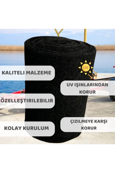 BEYLİNİ Dayanıklı Tekne Römorku Halısı Dayanıklı Kesilebilir Koruyucu Mat Siyah (0.7X20CMX4M) - 4