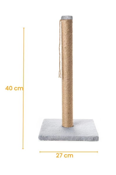 Çubuk Kedi Tırmalama Tahtası Peluş Kumaş Silinebilir Demonte 40 cm Gri Renk - 6
