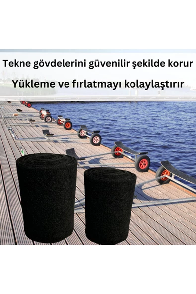 Beylini Su Geçirmez Dayanıklı Tekne Römorku Halısı Dayanıklı Kesilebilir Koruyucu Mat Siyah (0.7X30CMX4M) - 3