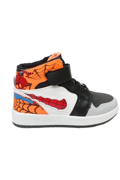 Callion 048 Deri Sneakers Çocuk Spor Bot 31-35 Siyah Buz Oraj - Resim 2