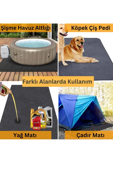 Beylini Garaj Yer Halısı Kaymaz Su Geçirmez Zemin Koruyucu Garaj İçi Uygun Antrasit (183x188) - 5