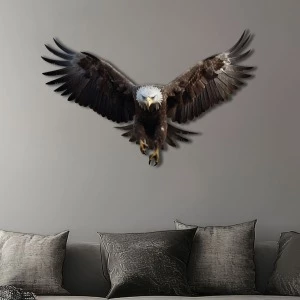 Gerçekçi Kartal Renklendirilmiş Metal Duvar Dekoru>