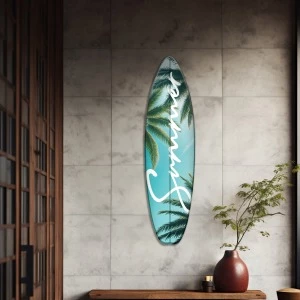 Summer Printed Surfboard | Renklendirilmiş Metal Tablo >