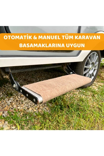 Dayanıklı Karavan Basamak Halısı  Kolay Temizlenebilir  Yırtılmaz Koruyucu Halı (45x45 - Deve Tüyü) - 2