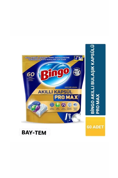 Bingo  Akıllı Kapsül Pro Max Bulaşık Makinesi Deterjanı Tableti 60'lı