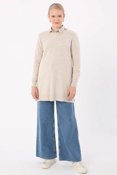 Taş-Bisiklet Yaka Triko Tunik - Resim 2