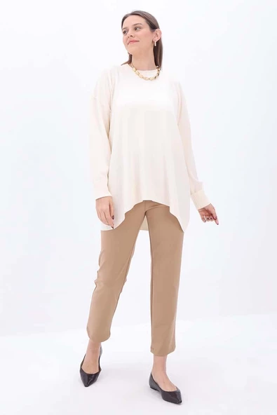 Ten-Bisiklet Yaka Triko Tunik