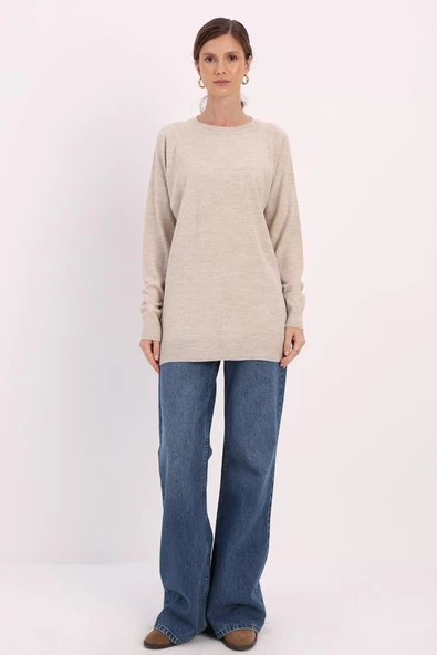 Taş-Basic Reglan Bisiklet Yaka Tunik - Resim 2