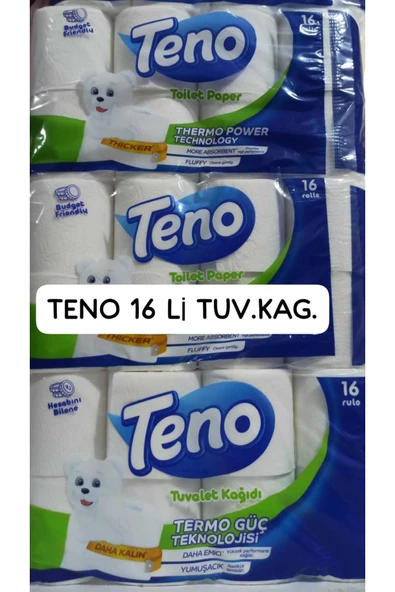 Teno  Ultra Tuvalet Kağıdı Çift Katlı 16 Lı Paket Pudra Kokulu