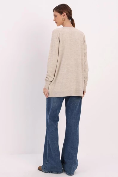 Taş-Basic Reglan Bisiklet Yaka Tunik - Resim 4