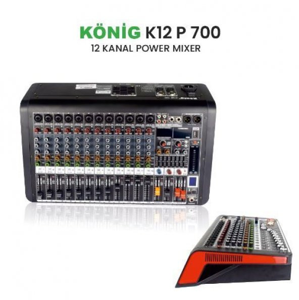König K12 P-700 Amfili Power Mikser 12 KANAL 2x700 Watt