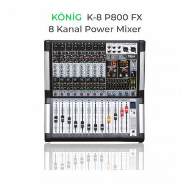 König K-8 P800 Fx 900 Watt 8 Kanal Power Mikser - 2