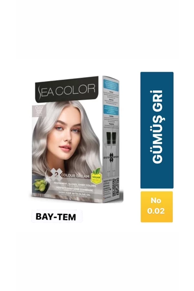 seacolor  Sea Color Saç Boyası Gümüş Gri 0.02