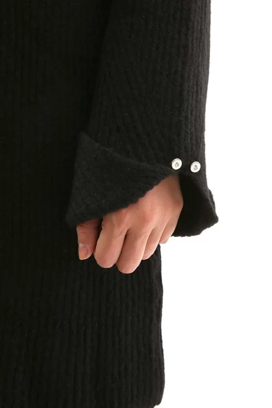 Siyah-Balıkçı Yaka Reglan Kol Triko Tunik - 6