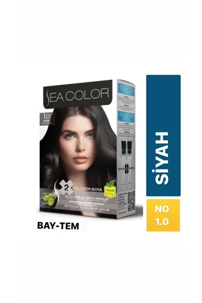 seacolor  SEA COLOR SAÇ BOYASI SİYAH 1.0