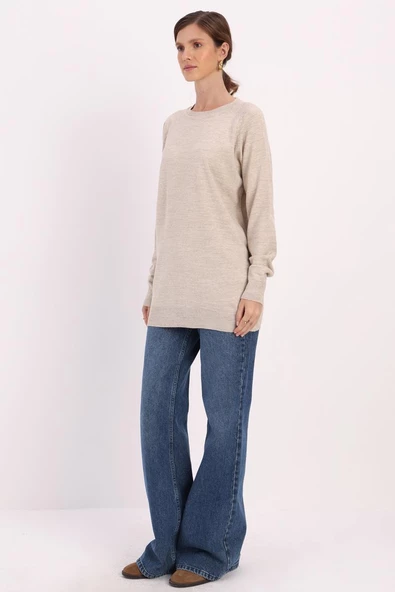 Taş-Basic Reglan Bisiklet Yaka Tunik - Resim 3