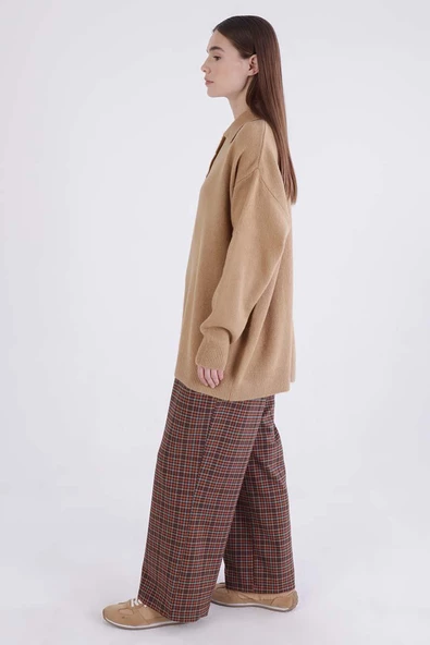 Camel-Polo Yaka Triko Kazak - 3