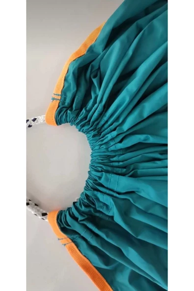 Sarelime  Kamp Hamağı Salıncak Hamak Turkuaz Yeşil Renk Piknik Bahçe Balkon Outdoor Pratik Kurulum - 3