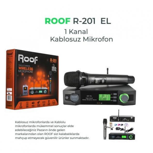 ROOF R-201 UHF DİGİTAL TEK KANAL EL MİKROFONU