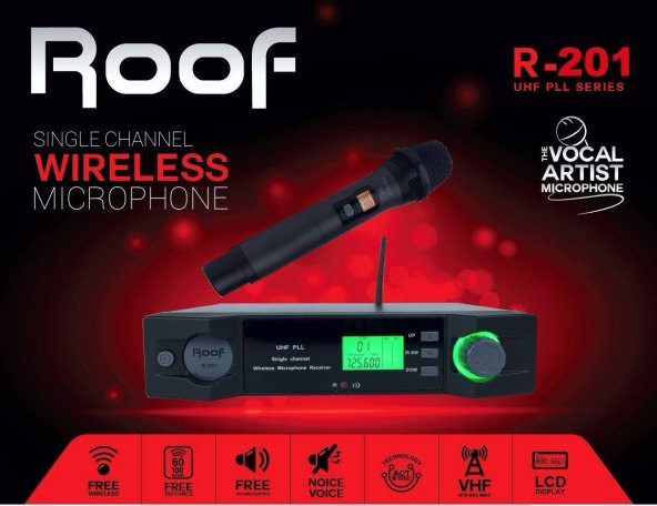 ROOF R-201 UHF DİGİTAL TEK KANAL EL MİKROFONU - 3
