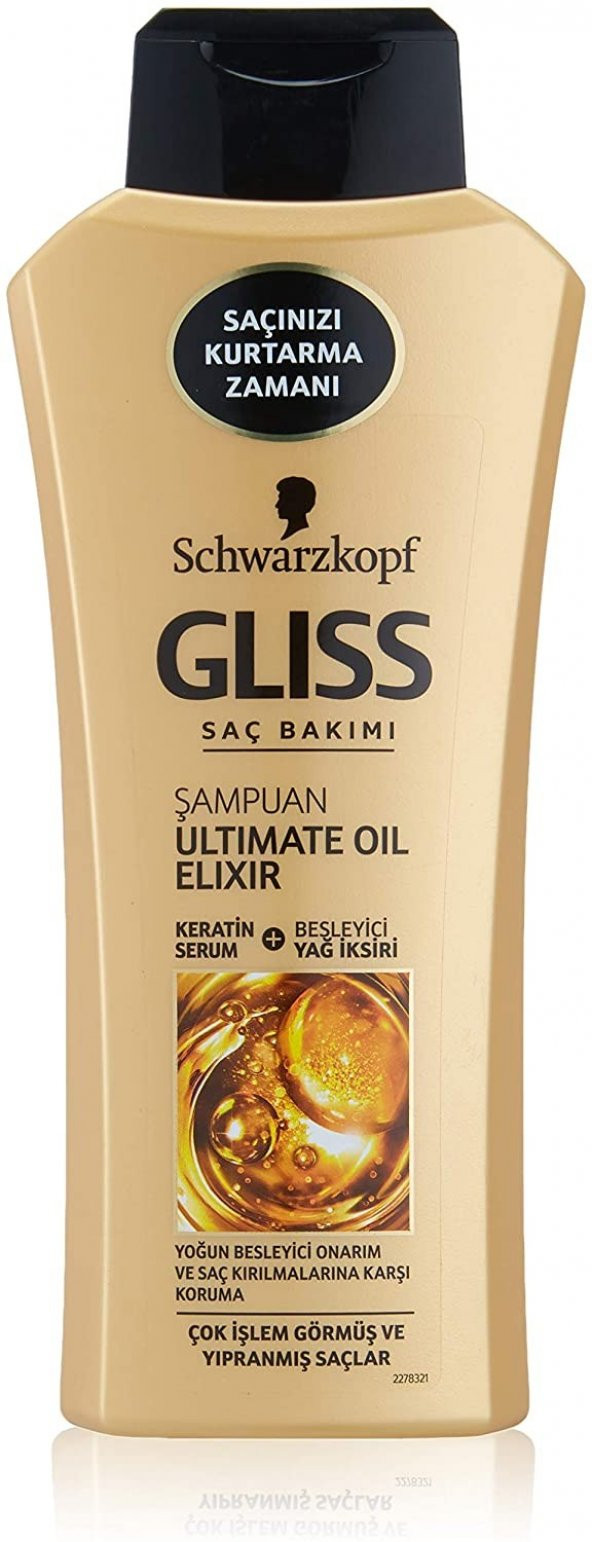 Gliss Schwarzkopf Ultimate Oil Elixir Şampuan 525 Ml 1 Paket