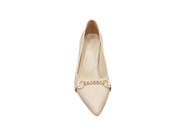 Ventes Sivri Burun 9 cm İnce Topuk Yumuşak İç Pedli Taş Toka Detaylı Kadın Stiletto Ayakkabı - 3
