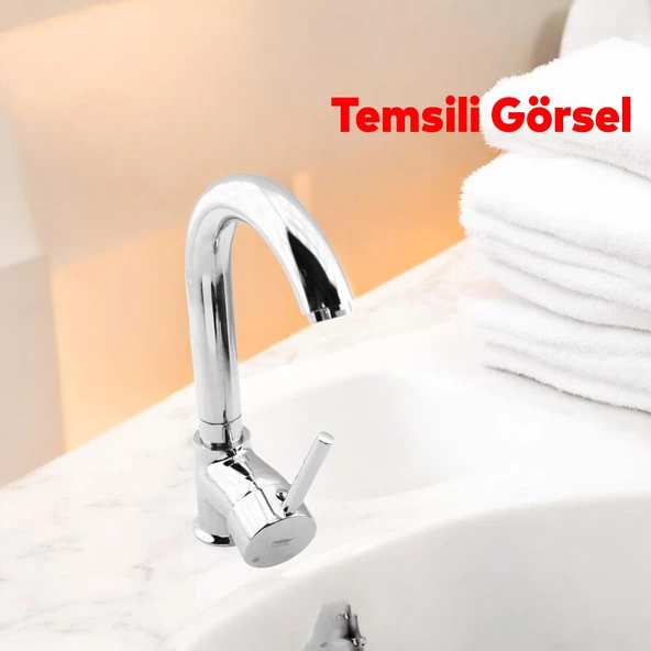 Lüks Kuğu Batarya Duş Bulaşık Musluğu Lavabo Banyo Mutfak Bataryası Mermer Üstü Çift Su Girişli - 5