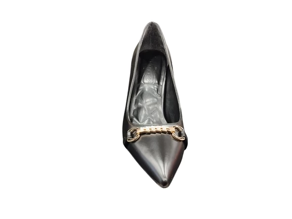 Ventes Sivri Burun 9 cm İnce Topuk Yumuşak İç Pedli Taş Toka Detaylı Kadın Stiletto Ayakkabı - 7