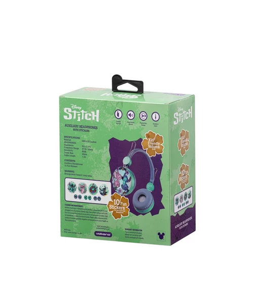 Disney Stitch Kablolu Kulaklık Çocuk Kulaklığı Lisanslı Hediye Stıckerlı  DY-10903-ST - 2