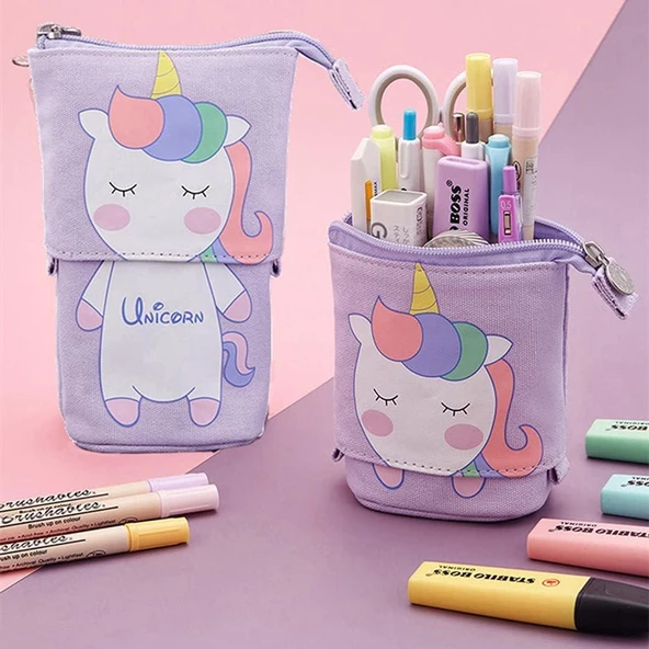 Valkyrie Unicorn Uzayabilen Teleskopik Kalem Kutu Makyaj Çantası Çok Amaçlı Çanta - 2