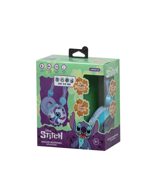 Disney Stitch Kablolu Kulaklık Çocuk Kulaklığı Lisanslı Hediye Stıckerlı  DY-10903-ST