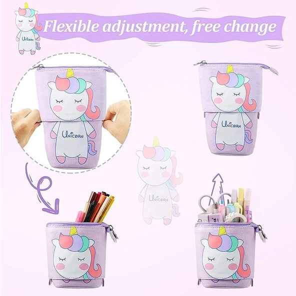 Valkyrie Unicorn Uzayabilen Teleskopik Kalem Kutu Makyaj Çantası Çok Amaçlı Çanta - 7