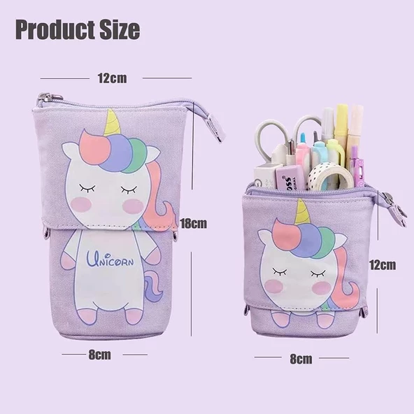 Valkyrie Unicorn Uzayabilen Teleskopik Kalem Kutu Makyaj Çantası Çok Amaçlı Çanta - 5