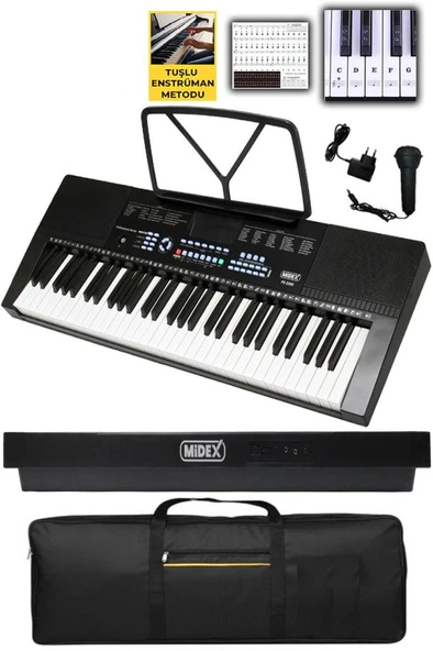 Midex PS-2300BK 61 Tuşlu Org Seti Siyah Kaliteli Başlangıç İçin Uygun ürün görseli 1