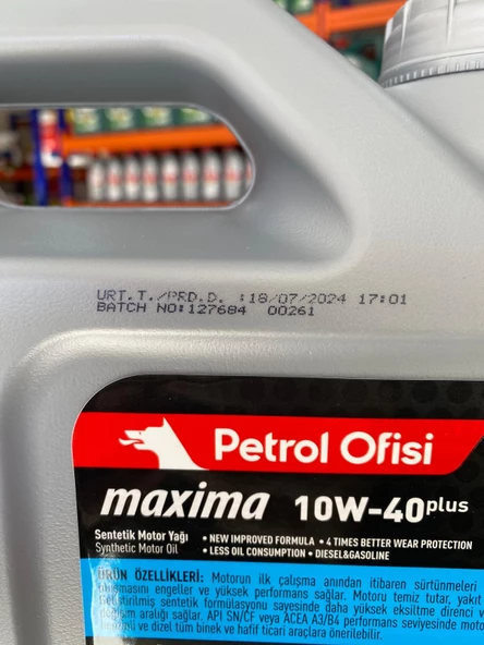 Petrol Ofisi Maxima Plus 10W-40 4Litre Motor Yağı (2024 üretim) - 3
