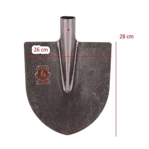 Sapsız Çelik Bahçe Küreği Toprak Bel Belleme Çapalama Aleti Metal Kürek 28 cm Keskin Sağlam - Resim 3