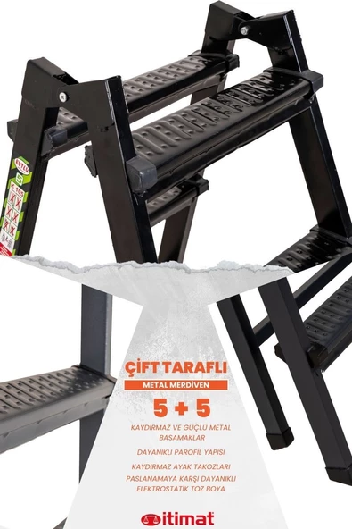 itimat çift yönlü metal merdiven 5x5 basamak - 6