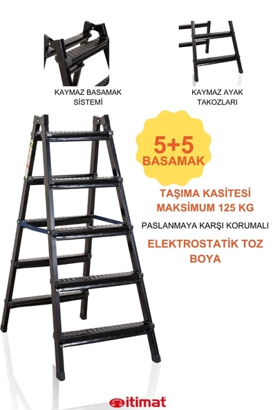 itimat çift yönlü metal merdiven 5x5 basamak - 2