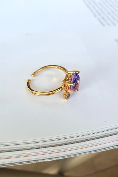 Charm lı Kalp yüzük - 3