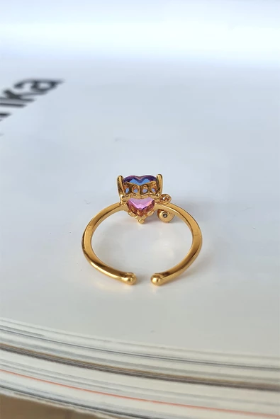 Charm lı Kalp yüzük - 4