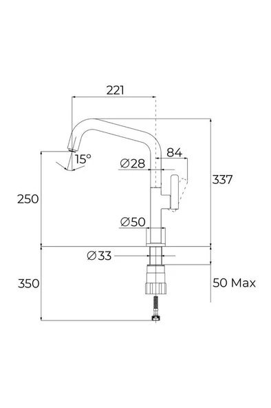 OVAL 914 Oval Gövdeli Siyah Mutfak Eviye Bataryası - 6