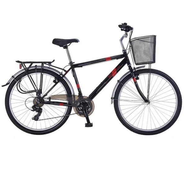 Salcano Bodrum 700 Man Vr 19" 28 Jant Şehir Bisikleti Siyah-Kırmızı