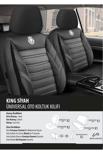 Volvo V40 Koltuk Kılıfı King Siyah