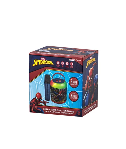 Marvel Spıder-Man Bluetooth Hoparlör ve Mikrofon Kablosuz Marvel Spıderman Karaoke Seti Mikrofonlu